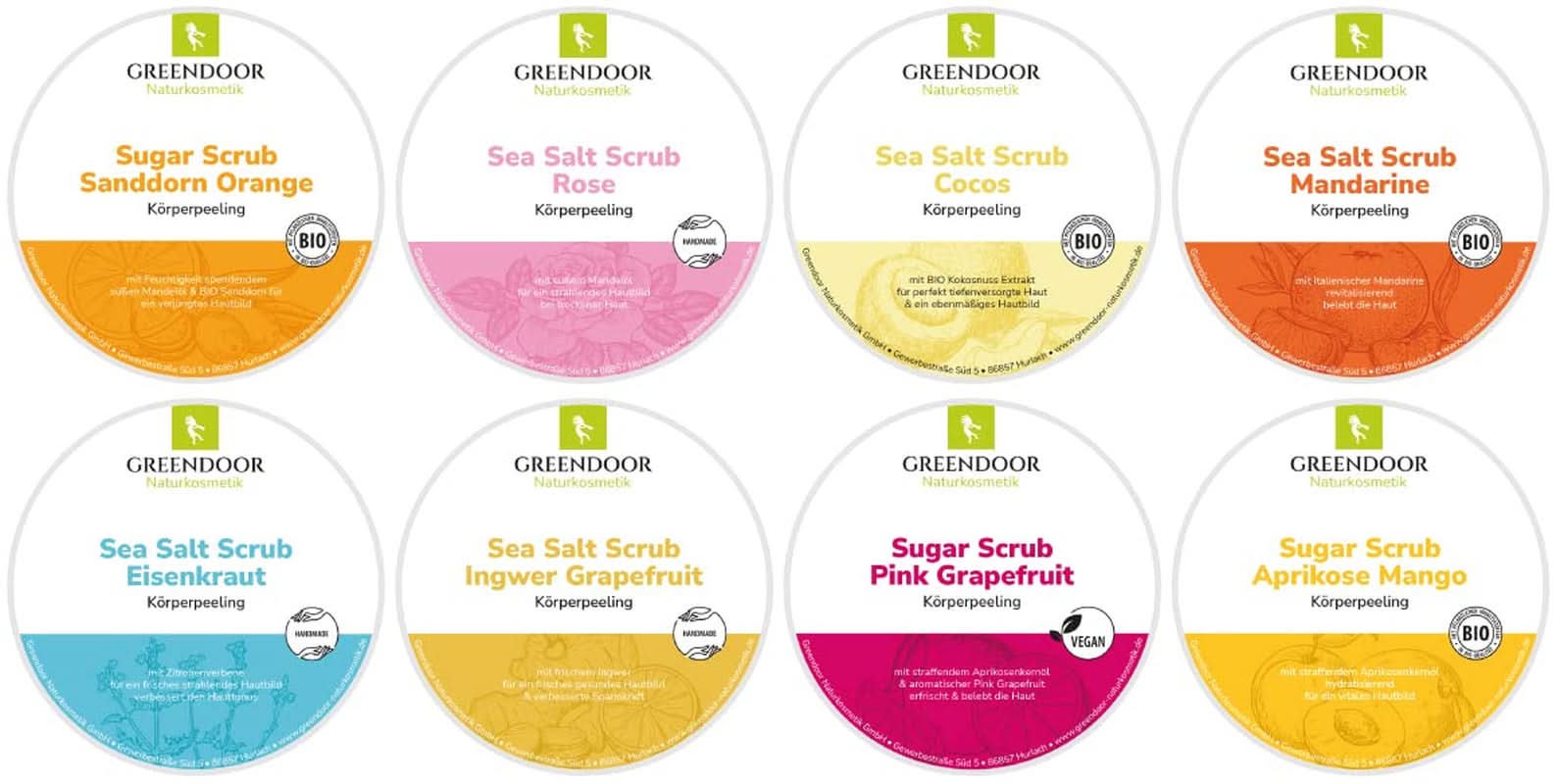 GREENDOOR Body Scrub, Vegan, Parfum de lămâie, 280 g Cosmetice si Infrumusetare Naty Shop