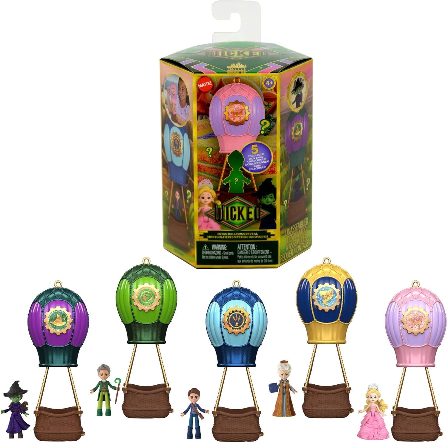 Mattel Universal Pictures Wicked Glindas schwebende Blase, Spielset mit Fahrzeug und Kleiner Glinda-Puppe im bekannten Look, inspiriert vom Film, JFM25, [Mehrfarbig]