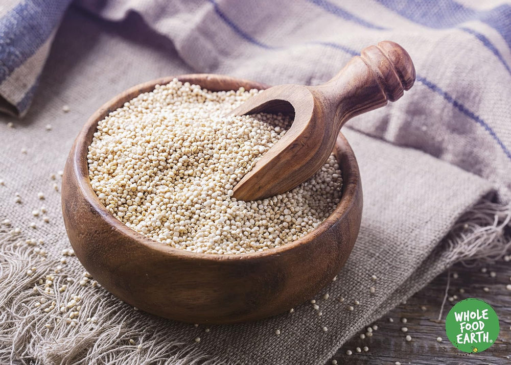 Boabele de quinoa organică Wholefood Earth – 2kg | Crudă | Fără OMG | Vegană | Bogată în fibre | Certificată organică