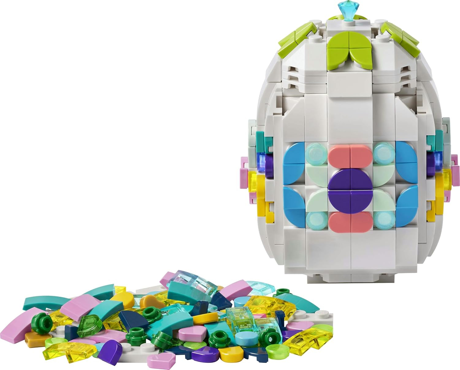 LEGO Verziertes Osterei - Mit bunten Elementen, goldenem Herz & Edelstein - Kreative Kinderzimmer Deko - DIY Set zum Bauen und Sammeln - Geschenk für Mädchen & Jungen ab 9 Jahren - 40816