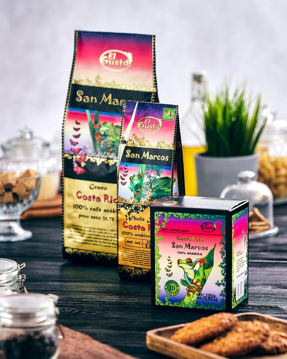 El Gusto San Marcos Spezialitätenkaffee | Ganzen Bohnen Mittlere Röstung | Gourmetkaffee mit Schokoladenaroma mit leichter Zitrussäure | 100% Arabica Kaffee aus Costa Rica | Specialty Coffee | 250 g