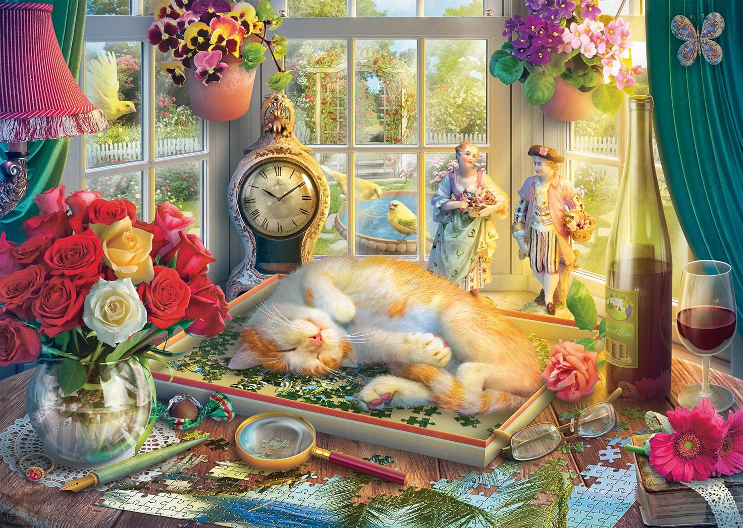 Schmidt Spiele 59789 Puzzle timp cu pisica, puzzle jigsaw 1000 piese Puzzle Naty Shop