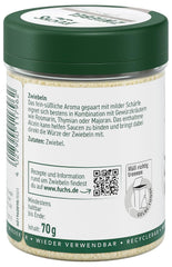 Fuchs Gewürze - Zwiebel granuliert - Gewürz für Saucen oder Nudelgerichte - natürliche Zutaten - 70 g in wiederverwendbarer, recyclebarer Dose
