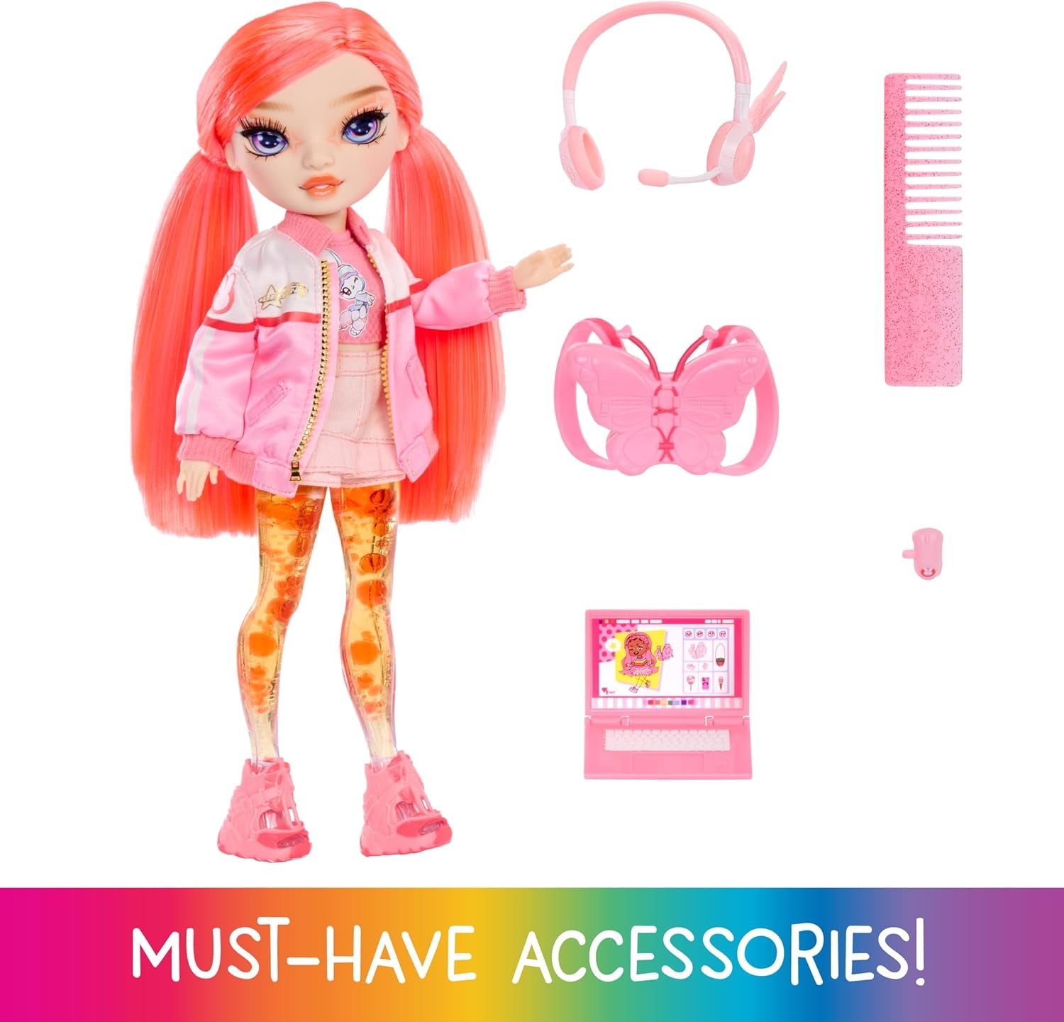 Rainbow High Sparkle & Shine Doll - Dawn - 28 cm Modepuppe mit Korallenrotem Haar und Magischen Zauberblasen in den Beinen, Farbe, zum Stylen und Spielen, Sammlerstück, Für Kinder von 4 bis 12 Jahren