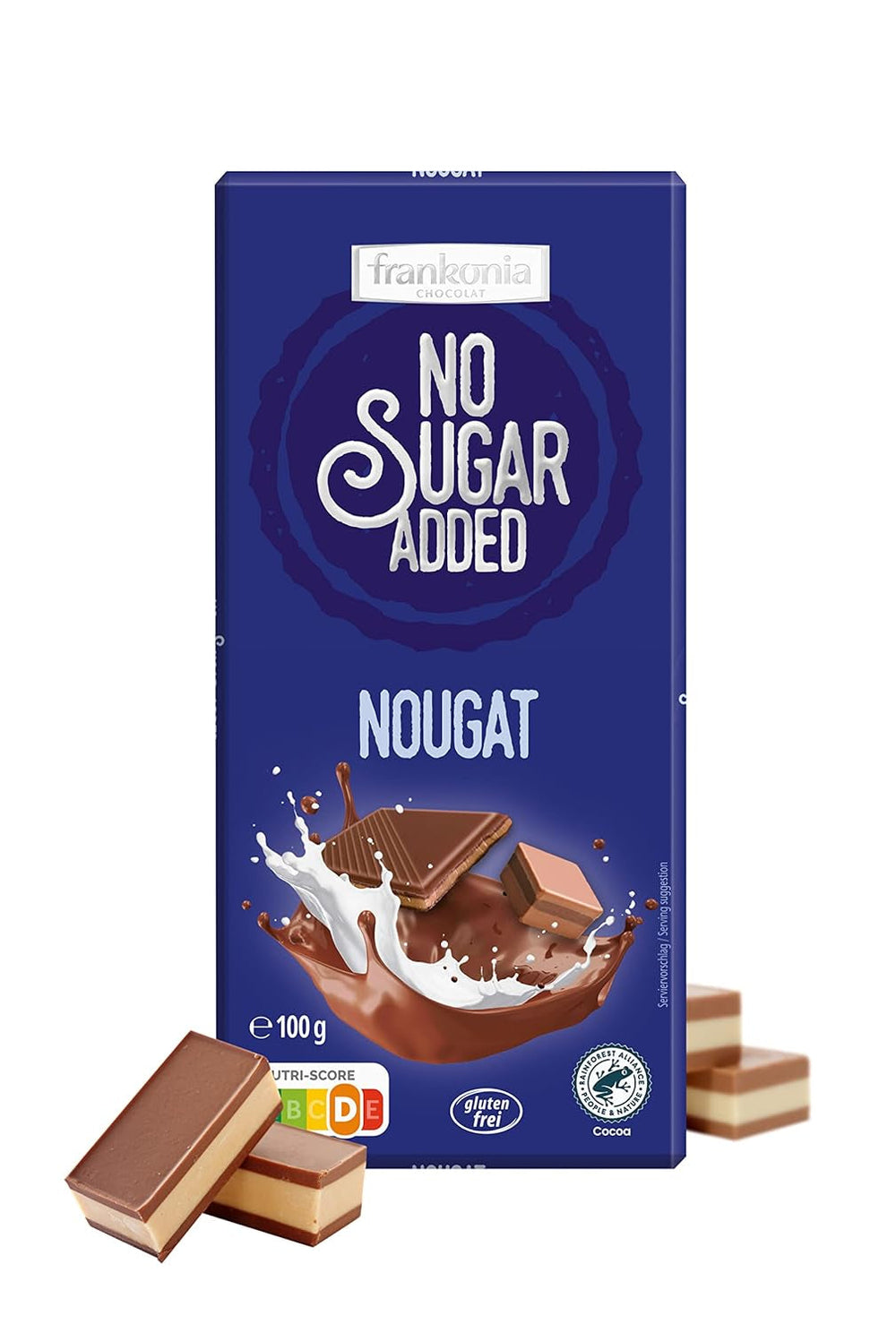 frankonia CIOCOLAT FĂRĂ ZĂHĂR ADĂUGAT Nugat Ciocolată, fără gluten, 100 g