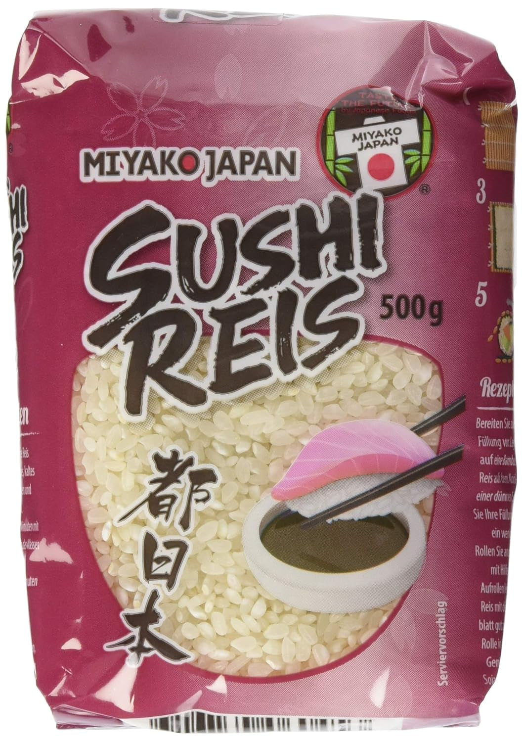 Orez Miyako Japan pentru sushi, bob rotund, 0,5 kg