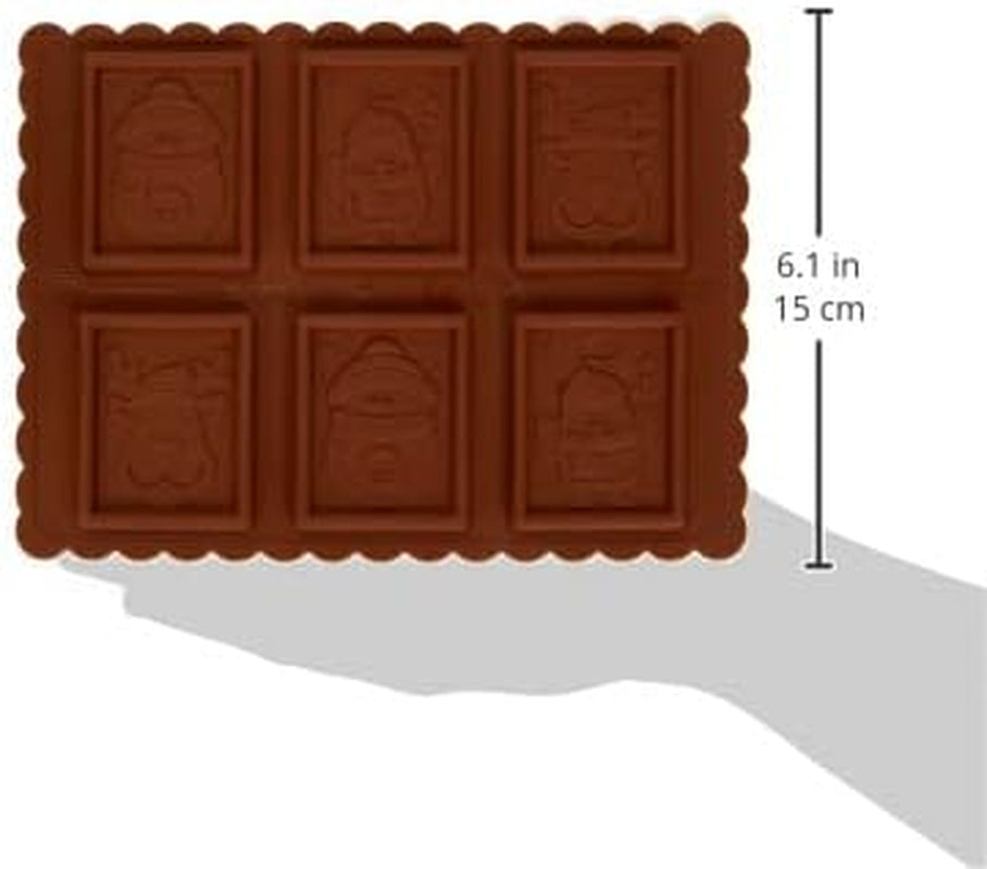 silikomart | CKC01 Formă de silicon pentru bomboane de ciocolată SNOWMAN SLIM, antiaderentă, 6 bomboane de ciocolată, pachet de 1 formă pentru bomboane, Easy Choc, 47 x 57 mm, h 5 mm, volum 33 ml, Fabricată în Italia
