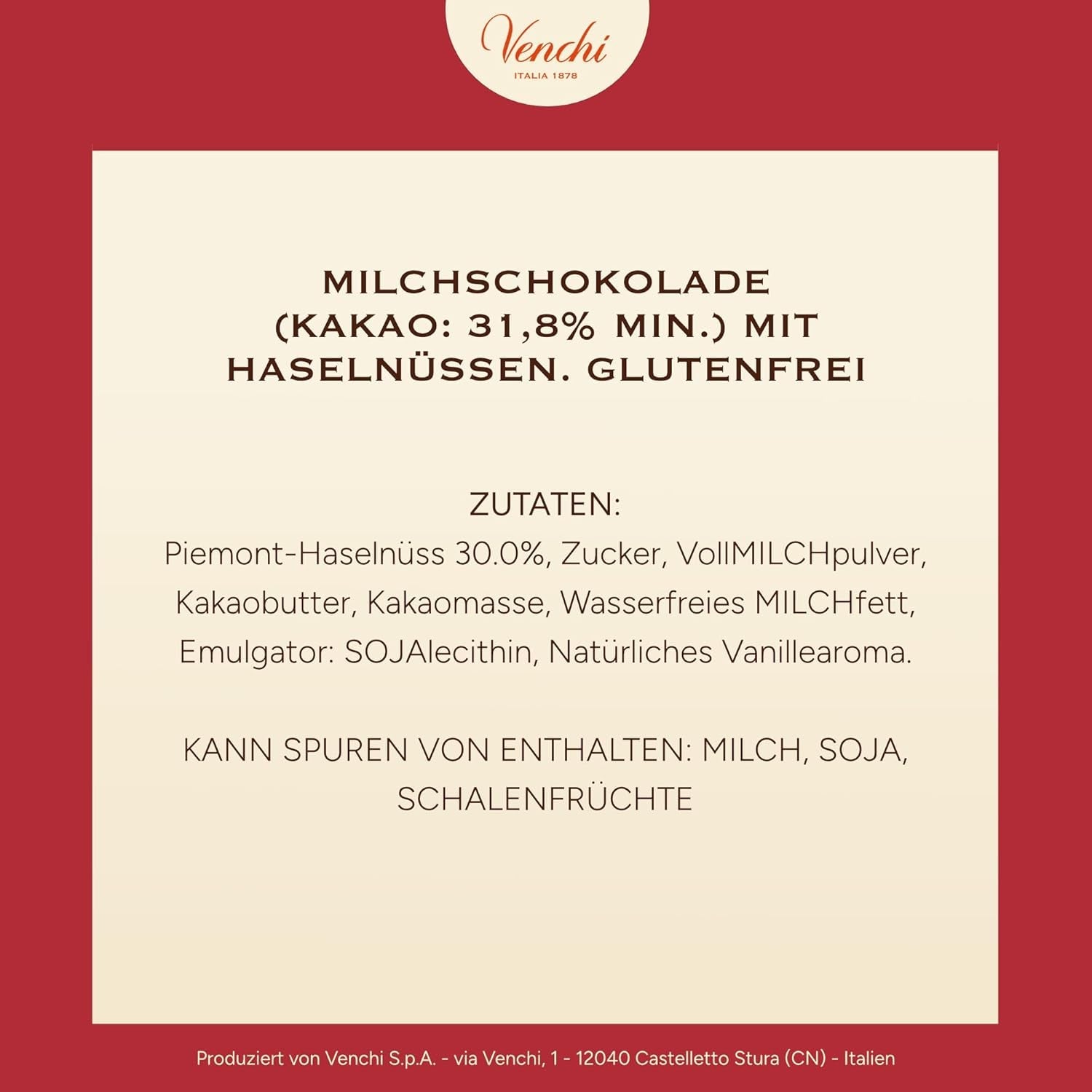 Venchi, Brutto&Buono, Tabletă de ciocolată cu lapte făcută manual cu „alune de pădure Piemont” în formă de brad, 200 g, fără gluten, Colecție de Crăciun în ediție limitată, Idee de cadou