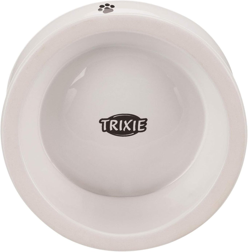 Stație de hrănire pentru pisici Trixie, ceramică, albă