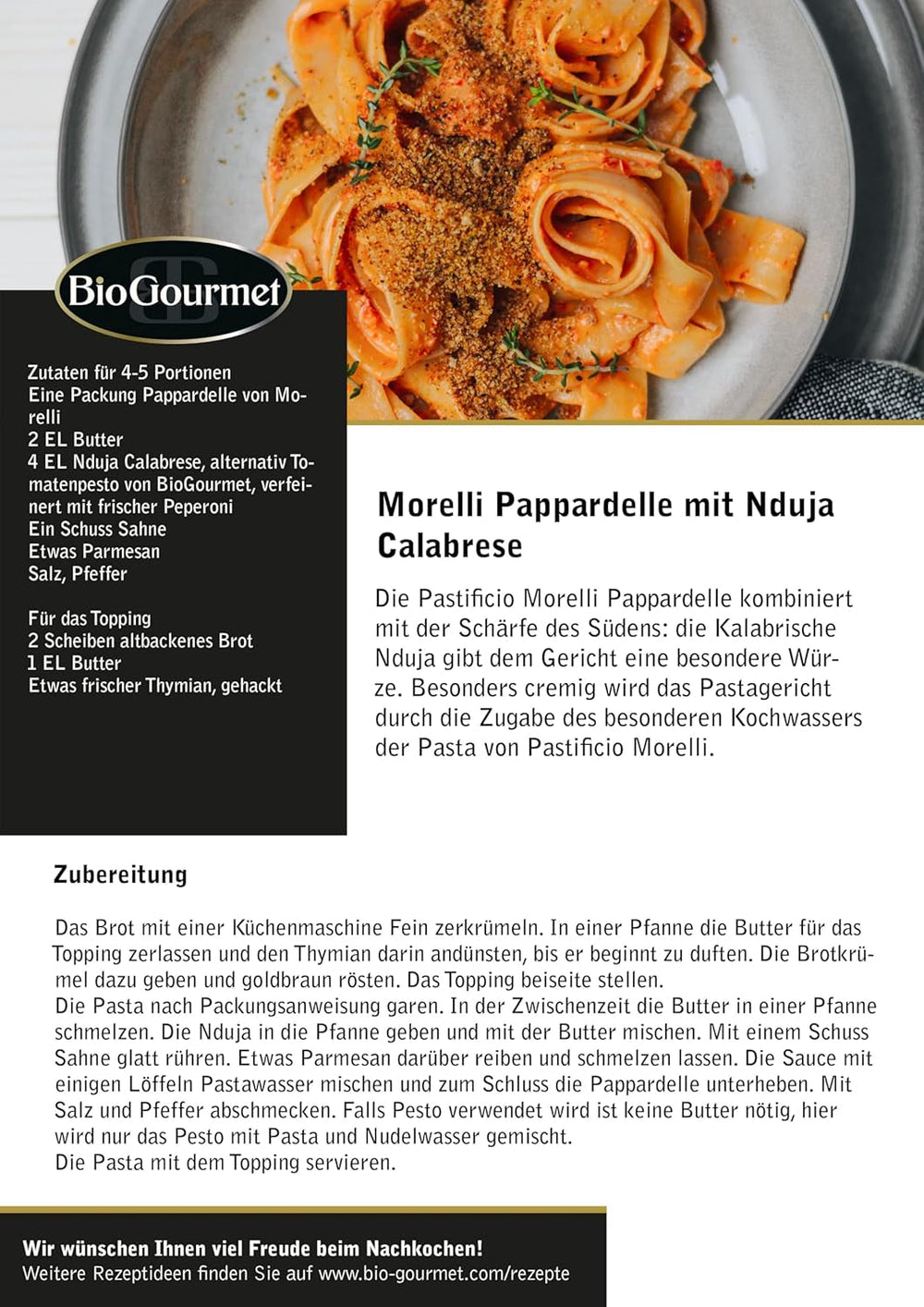 BioGourmet Pappardelle cu Germeni de Grâu – Paste Organice Late pentru Mâncăruri înăbușite și Sosuri – cu Nutrienți Extra | 500 g | Organice și Vegane