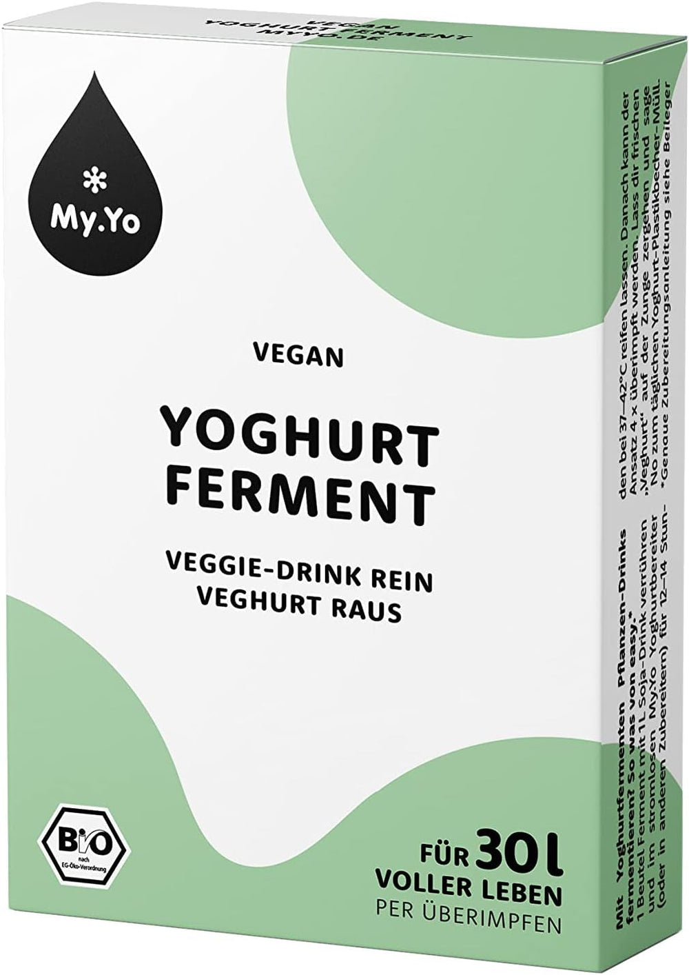 Bio Joghurtferment Vegan – 6x5 g – Starterkulturen für 30 L pflanzlichen Joghurt – ohne tierische Zusätze – DE-ÖKO-013 zertifiziert