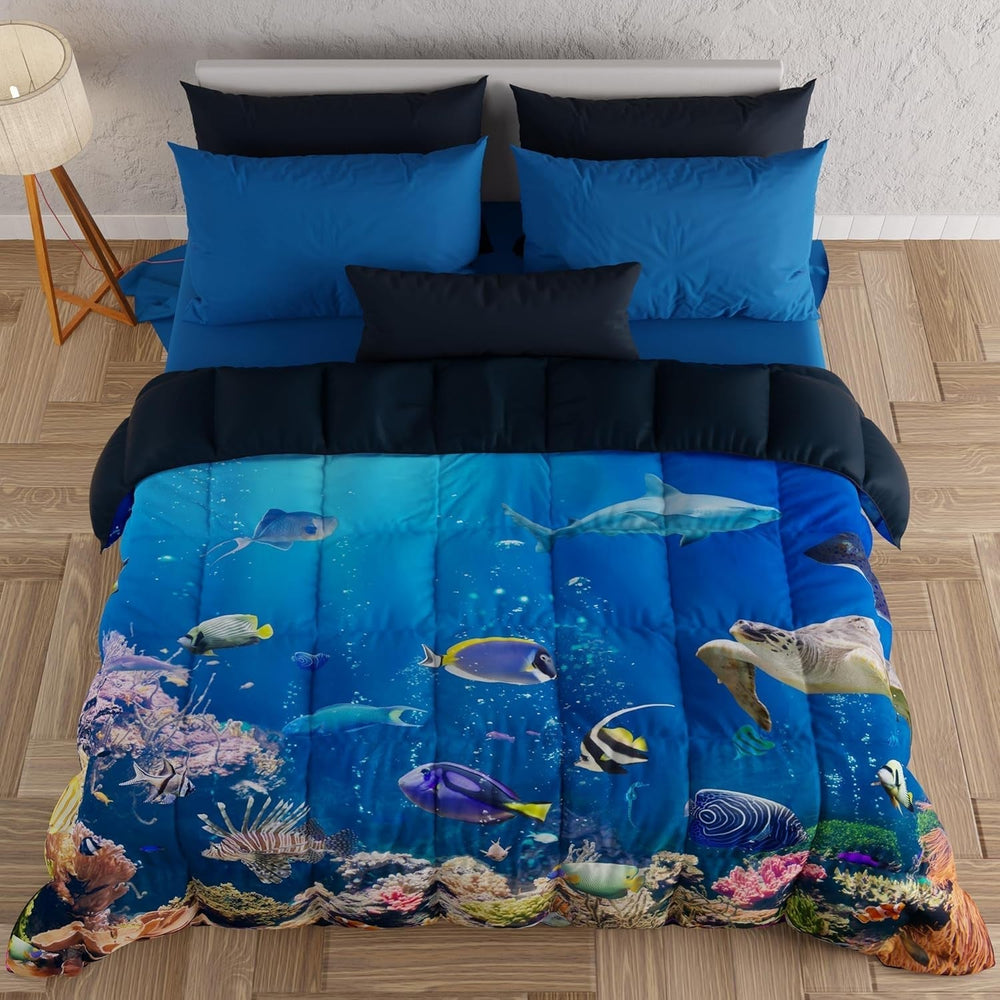 PETTI Artigiani Italiani cuvertură pentru pat dublu, 100% Made in Italy, Aquarium Plapumi si pilote Naty Shop