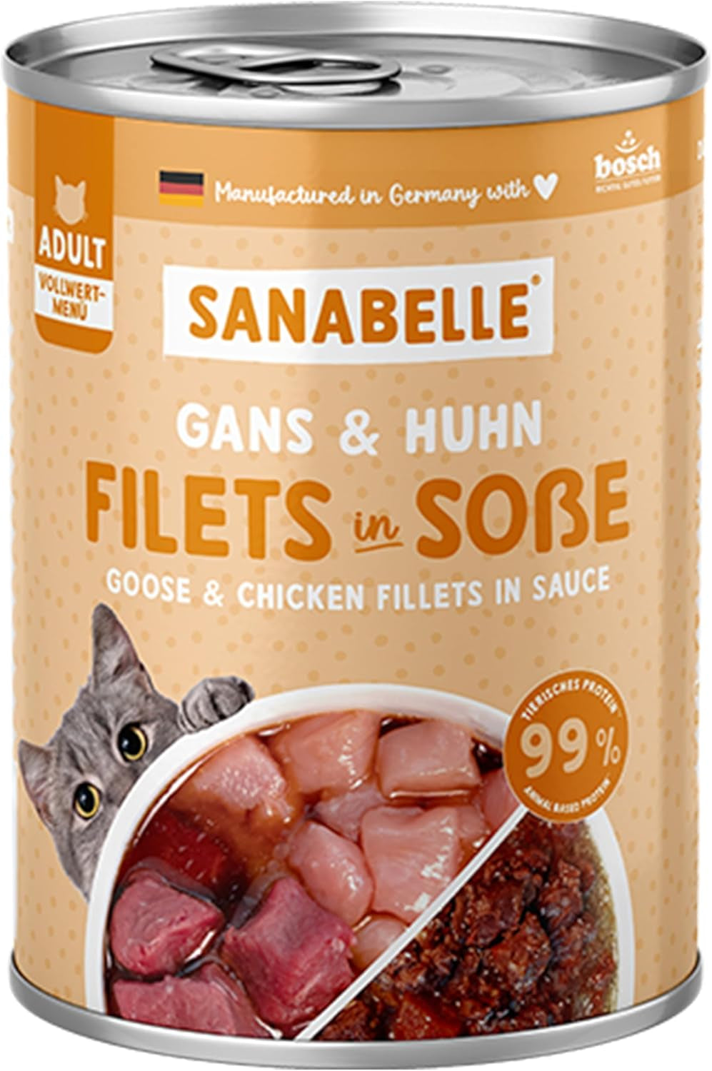 Sanabelle Hrană Umedă Gourmet la Pot cu Gâscă și Pui | 6 x 380 g | 2,28 kg