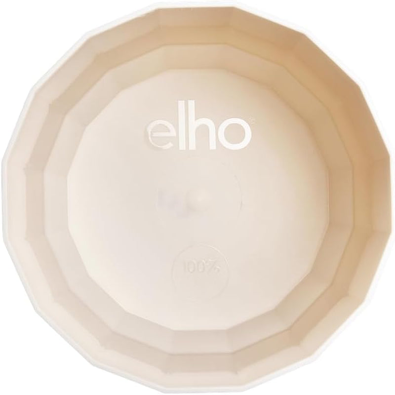 Ghiveci rotund elho Facet 23cm - pentru interior - 100% plastic reciclat - Ø 22,7 x H 20,4 cm - Roz/Roz migdală