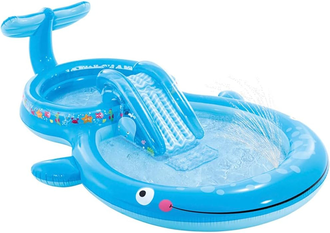 Intex 57176NP - Centru de joacă gonflabil Whale, vinil, albastru, 373x234x99 cm