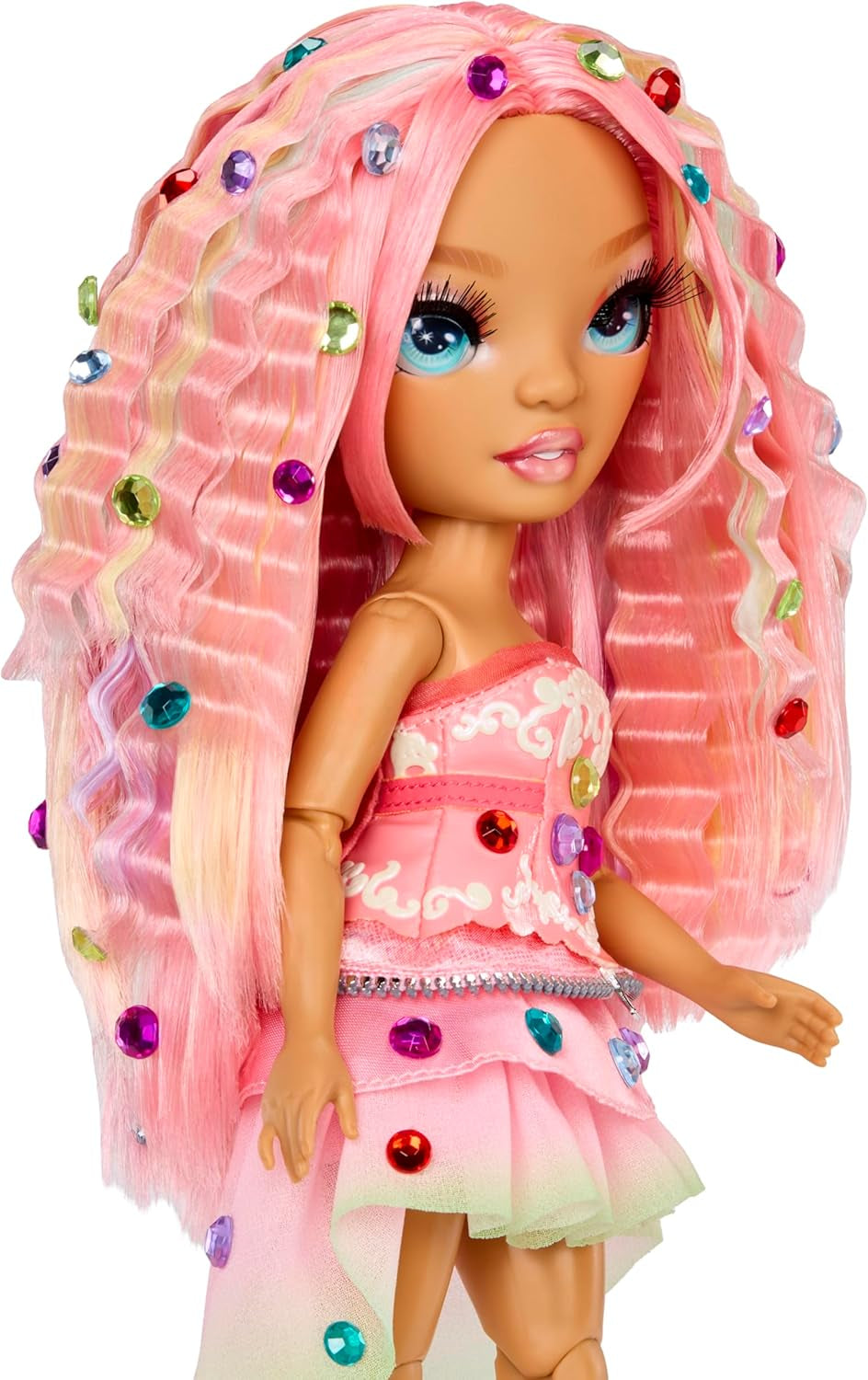 Rainbow High Be Dazzling – Adeline Rose – Rosa 28 cm Modepuppe mit Verzierungswerkzeug, Funkelnden Schmucksteinen und Styling-Accessoires