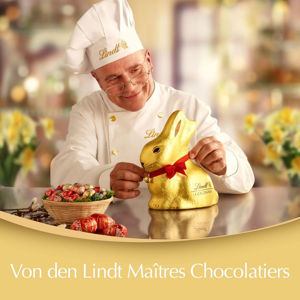 Lindt Chocolate Gold Bunny Caramel & Salt | 100g | Ciocolată cu lapte cu caramel și sare pentru Paște | Ciocolată de Paște | Cadou de ciocolată | Iepuraș de ciocolată | Iepuraș de Paște
