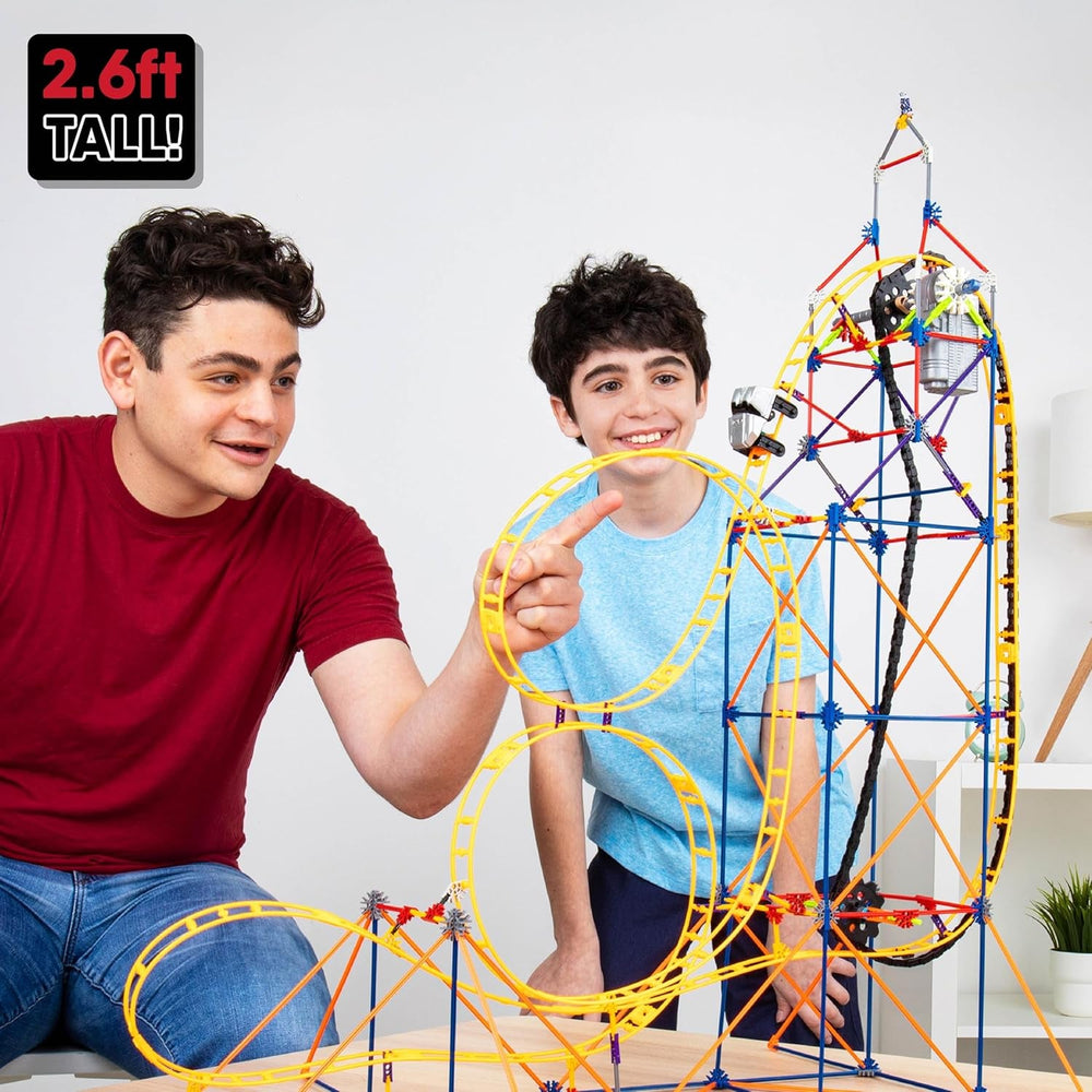 K'NEX 80216 Amazin' 8 Achterbahn-Baukasten, buntes Konstruktionsspielzeug für Jungen und Mädchen, Achterbahnspielzeug für Kinder, 448-teiliger Baukasten ab 7 Jahren
