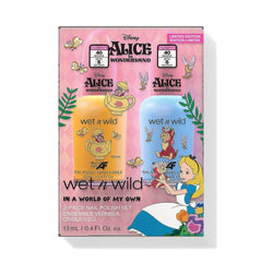 Wet n Wild Alice in Wonderland „In a World of My Own”, set de 2 oje cu o formulă cu uscare rapidă și de lungă durată, finisaj lucios, rezistă până la 5 zile