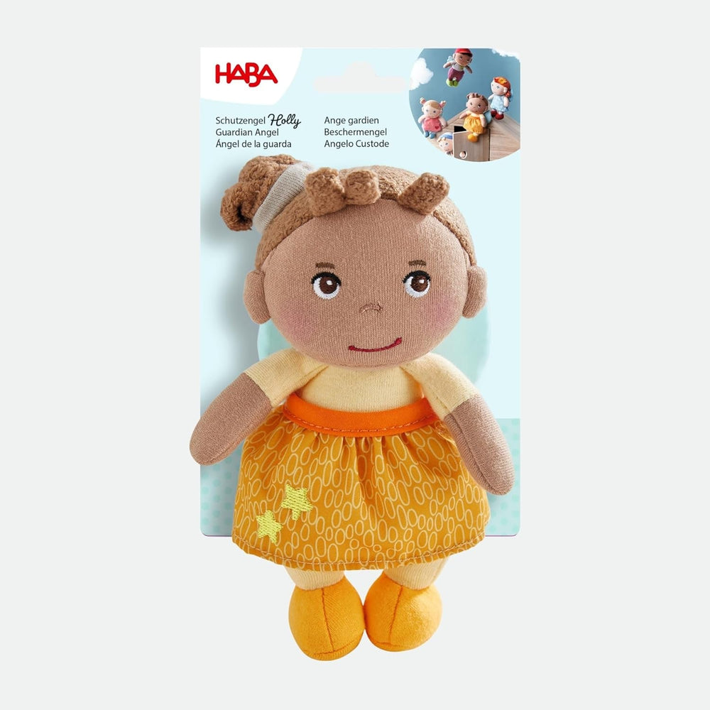 HABA Schutzengel Holly – Kuscheliges Stoffpüppchen (15 cm), perfektes Willkommensgeschenk für Babys & Kleinkinder – Waschbar bei 30 °C – 2011871001