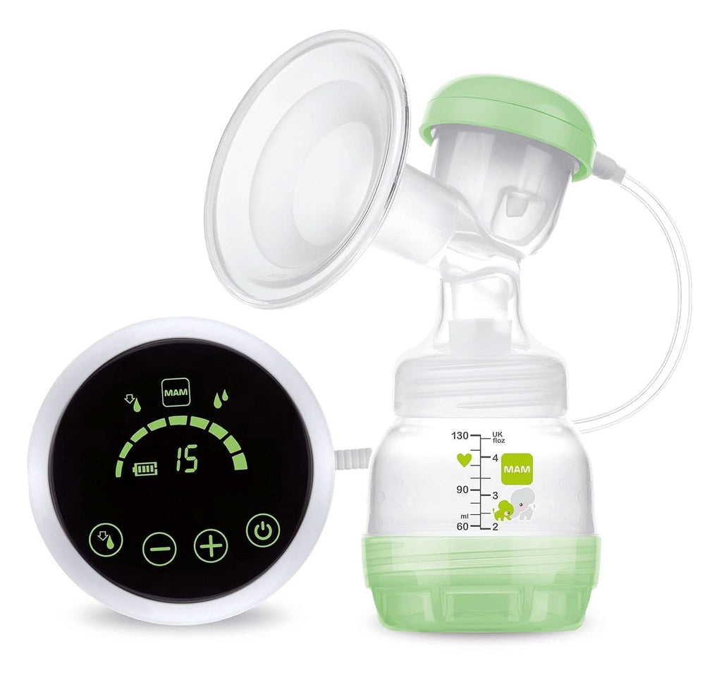 Pompă de sân de mână MAM - pompă de sân confortabilă și compactă pentru lapte matern care include 1 biberon anti-colici MAM Easy Start Accesorii Hrana si Alaptare Bebe Naty Shop Pompa de san 2 in 1