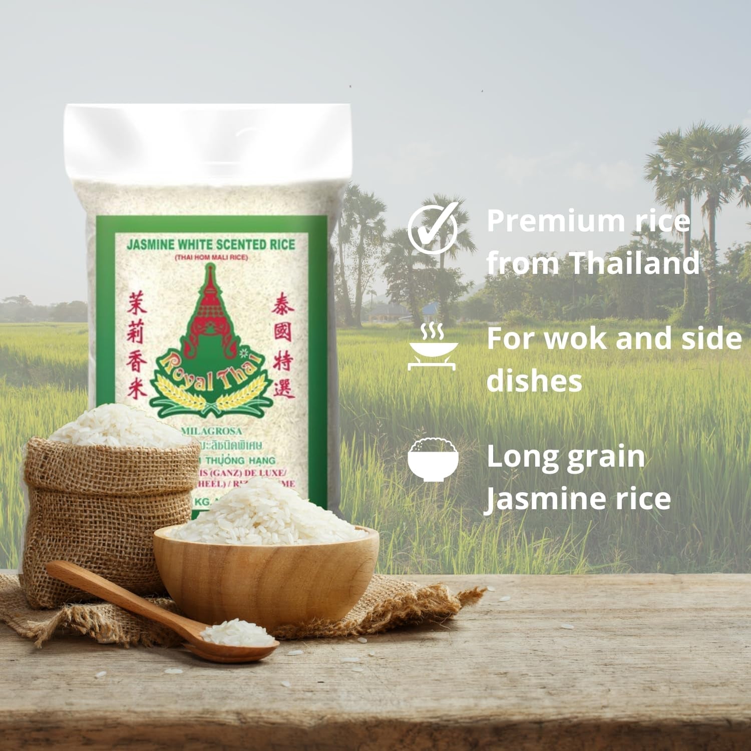 OREZ ROYAL THAI - Orez cu bob lung și parfumat cu iasomie - 1 X 1 KG