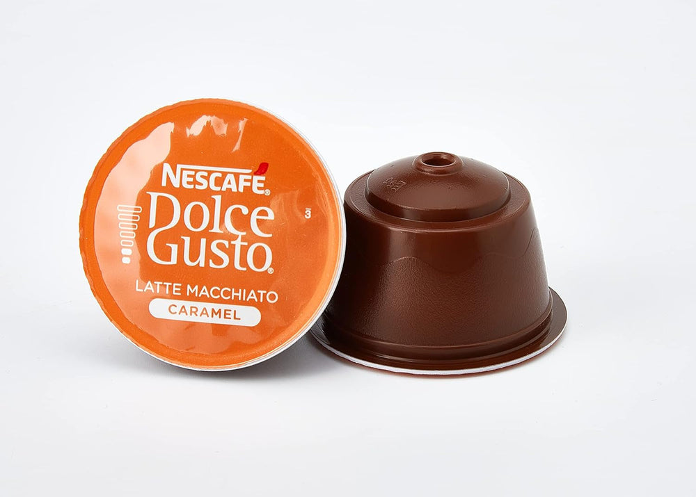 Flat White, 48 Kaffeekapseln, Arabica und Robusta Bohnen & Latte Macchiato Caramel, 48 Kaffeekapseln