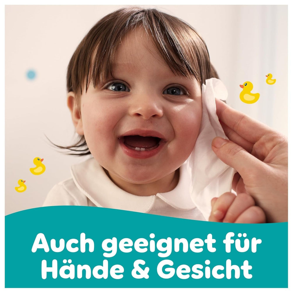 Șervețele umede Pampers Fresh Clean, 15 pachete a câte 80 de șervețele, 1200 de șervețele în total, parfum ușor, potrivite și pentru mâini și față