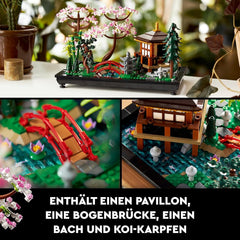 LEGO Icons Garten der Stille - Modell zum Bauen und Ausstellen - Japanische Oase mit Pavillon, Brücke, Koi-Karpfen, Lotusblumen, Bäumen - DIY Deko - Geschenk für Frauen und Männer - 10315