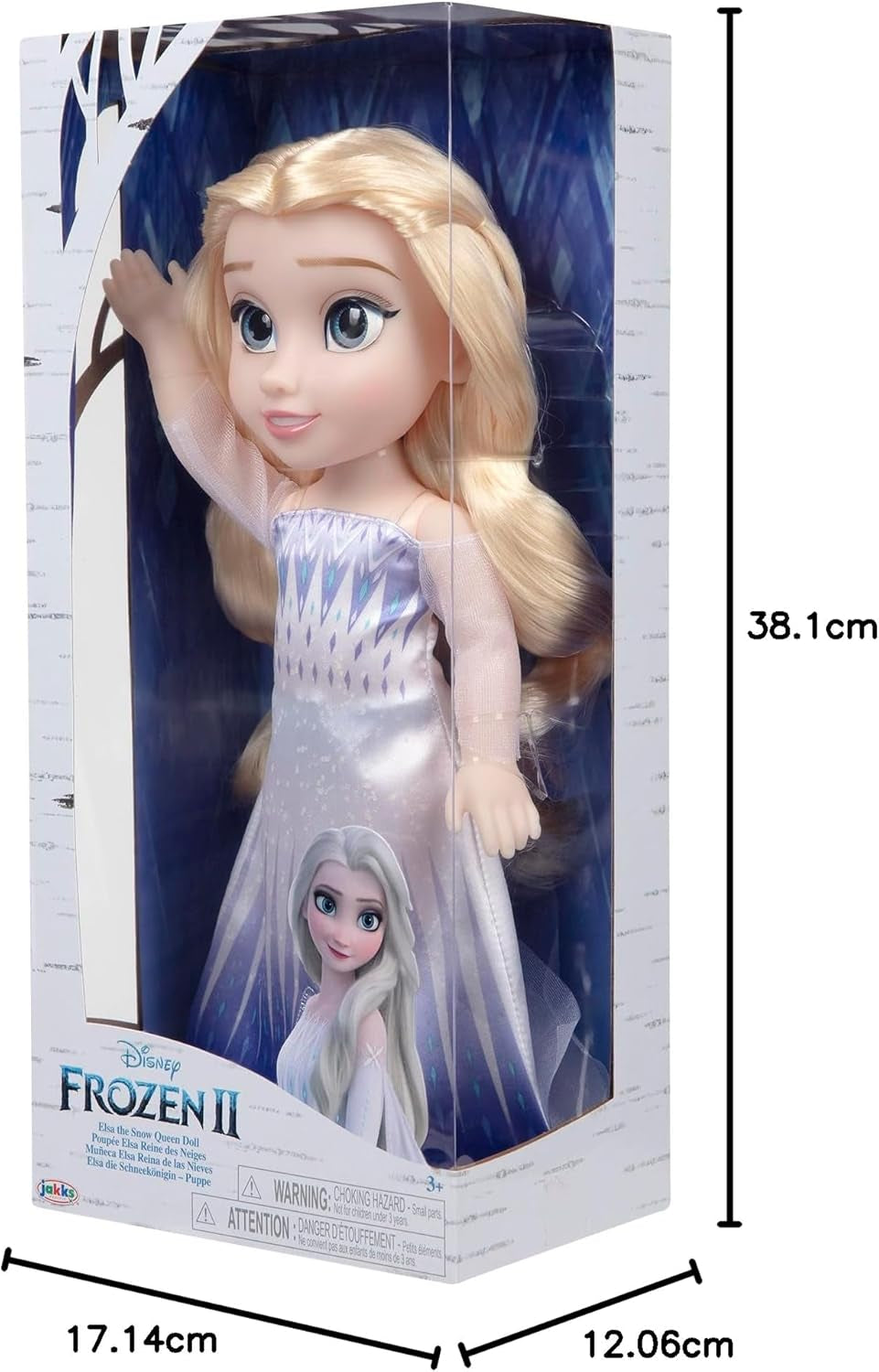 Disney Frozen 2 ELSA die Schneekönigin-Puppe – 35 cm große, bewegliche Puppe in kultigem Modekleid und mit langem wallendem Haar für zusätzliches Spielvergnügen, für Mädchen ab 3 Jahren, 214894