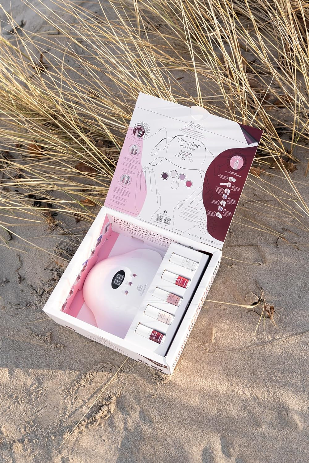 alessandro STRIPLAC PEEL OR SOAK DELUXE KIT - Set ojă UV - Pentru o manichiură profesională și delicată în 15 minute - Vegană și fără cruzime - Include lampă LED