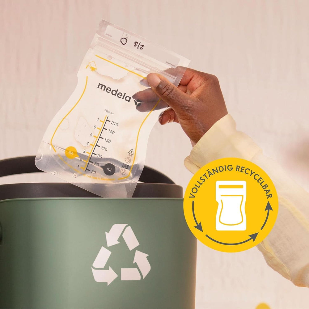 Medela Easy Pour Muttermilchbeutel Zum Einfachen Ausgießen, 100 Stück, 210 Ml, Auslaufsichere Einweg-Muttermilchbeutel Mit Überlaufschutz, Stillhelfer Accesorii Hrana si Alaptare Bebe Naty Shop