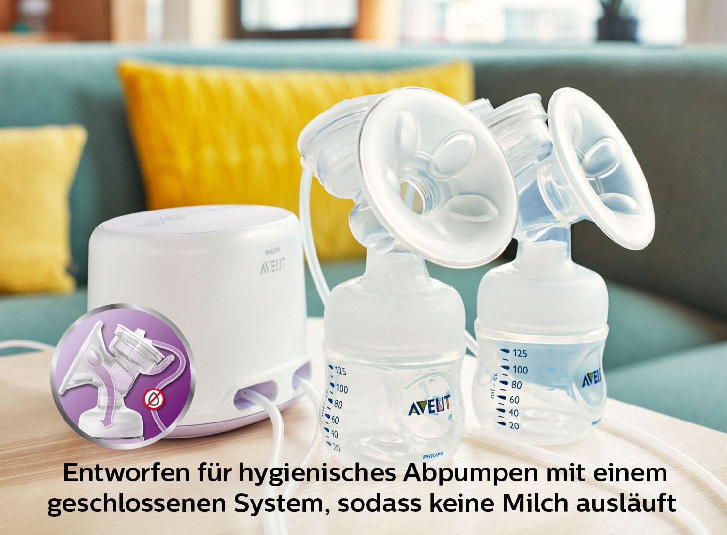 Pompa electrică dublă pentru sân Philips Avent SCF334/02 Accesorii Hrana si Alaptare Bebe Naty Shop