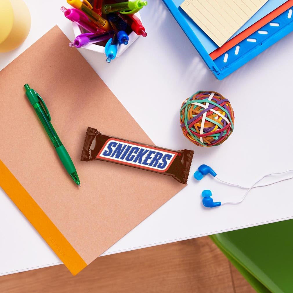 Baton de ciocolată Snickers, arahide, caramel, un pachet de 5 batoane | Gustare fotbal | (1 x 5 x 50 g)