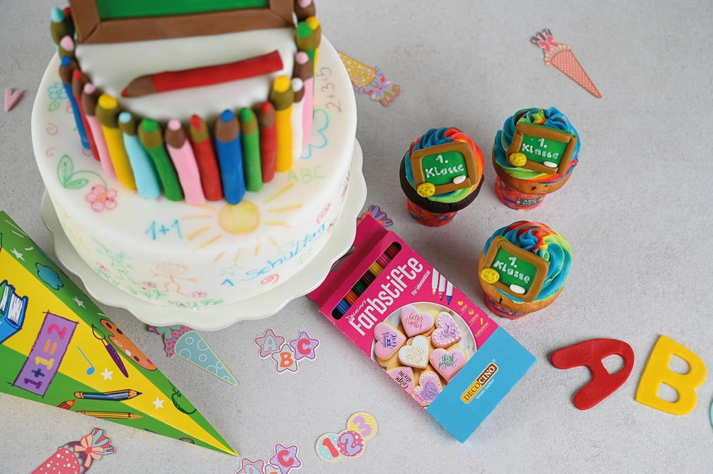 Marcatoare alimentare DECOCINO – Set de 3 – Markere comestibile cu colorant alimentar – Pentru decorarea prăjiturilor, torturi și multe altele – Fără gluten și lactoză