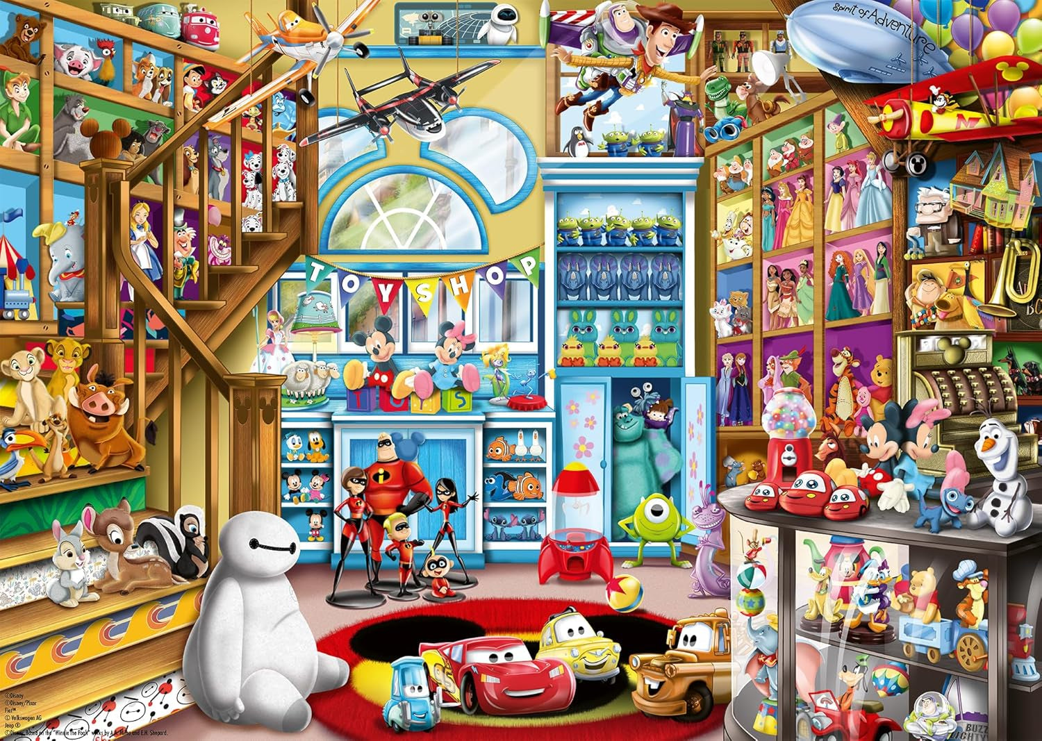 Ravensburger Puzzle 12000527 - În magazinul de jucării - Puzzle Disney de 1000 de piese pentru adulți și copii de la 14 ani Puzzle Naty Shop Retro