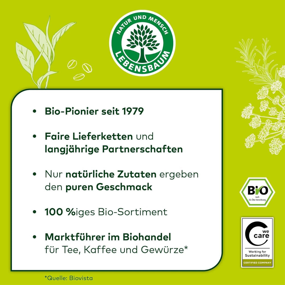Lebensbaum Schwarzer Pfeffer, fruchtig scharfer Genuss, Bio-Pfeffer für Sossen, Beilagen aller Art, Ofengemüse & Fleisch, ganz, 50 g