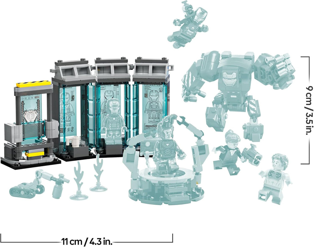 LEGO | Marvel Iron Mans Labor: Halle der Rüstungen - Superhelden Spielzeug mit Einer Mech Figur, 5 Minifiguren inkl. Aldrich Killian - Avengers Geschenk für Jungen und Mädchen ab 8 Jahren 76315