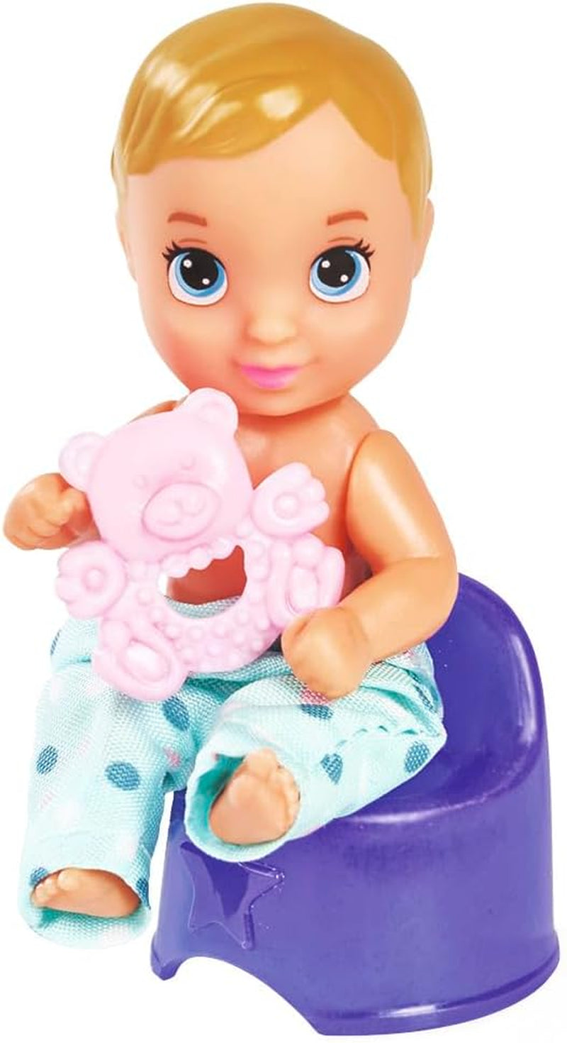 Simba Steffi Love Baby Time, Spielpuppe kümmert Sich um das kleine Baby, inkl. 2-in-1 Wiege, Badewanne, Töpfchen und über 15 Accessoires, ab 3 Jahre