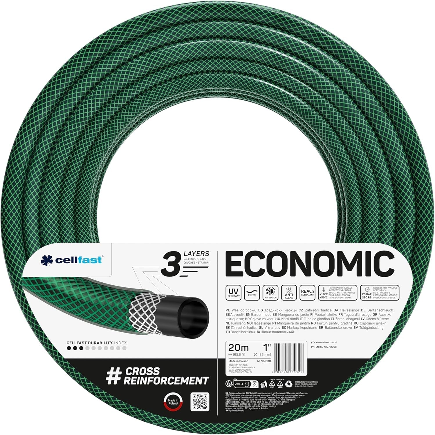 Furtun de grădină Cellfast ECONOMIC 20m, 5/8”, 10-010