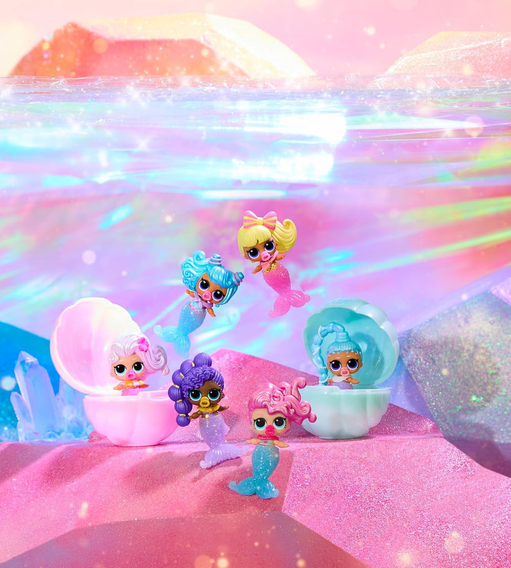 L.O.L. Surprise! Mermaids Makeover Magic Baby Sisters – Farbwechselnder Meerjungfrauenschwanz mit Muschel-Kugel zum Ausstellen, 6 Puppen zum Sammeln – ab 4 Jahren, Series 1