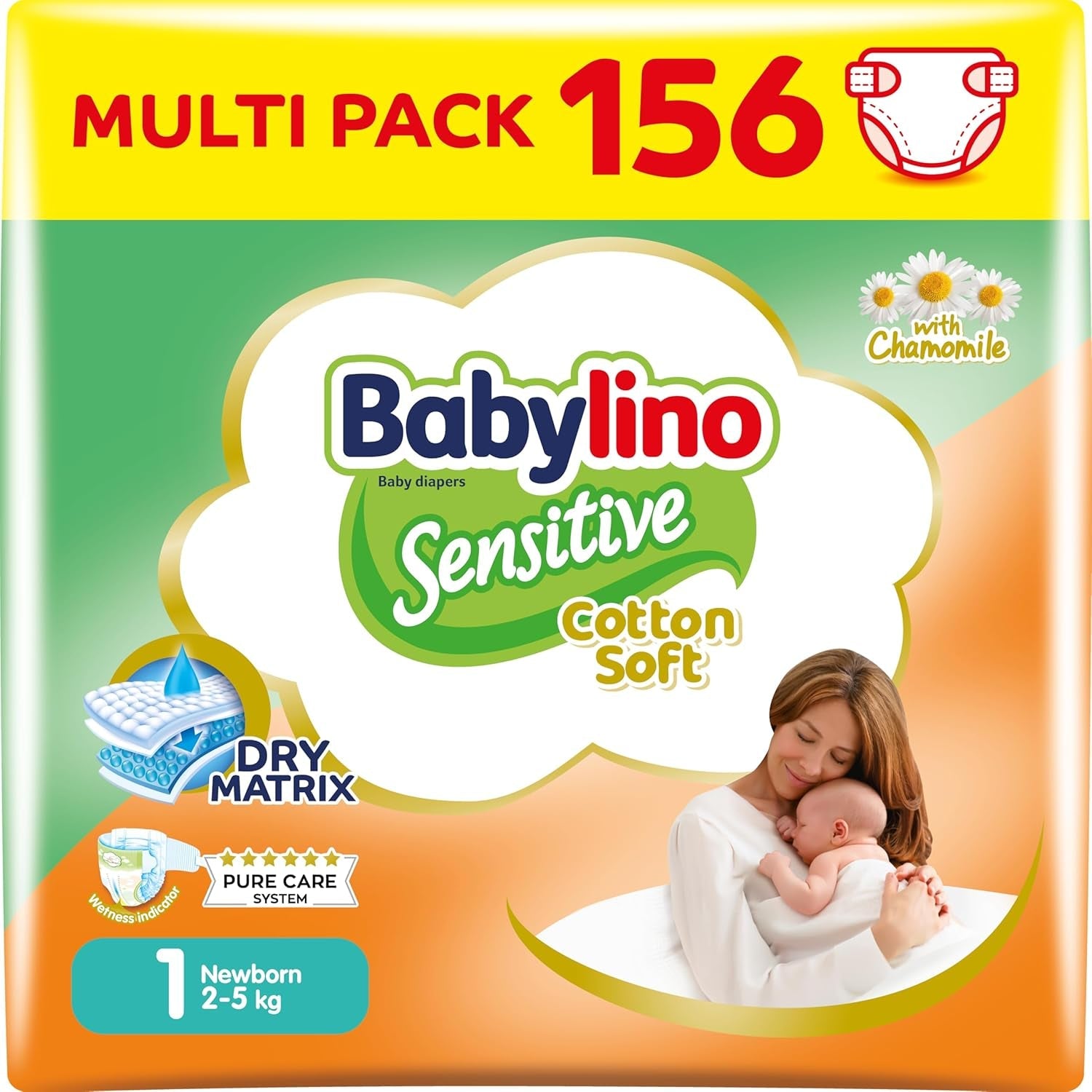 Scutece pentru bebeluși sensibili, mărimea 7, extra large plus (+15 kg), 14 bucăți