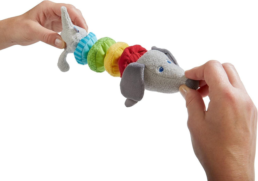 HABA 304771 - Zornăitor figurină teckel, jucărie pentru copii din țesătură cu motor zornăitor, jucărie de la 6 luni Jucarii Bebe Naty Shop