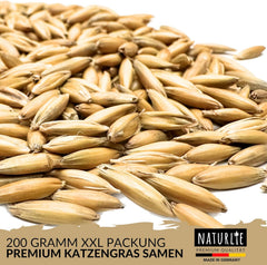 XXL 200G Premium Katzengras Samen Set: Saatgut Für 80 Töpfe Fertiges Katzengras - Saatgut Für Eine Sanfte/Weiche Katzenwiese - Premium Saatgut Für Deine Katze