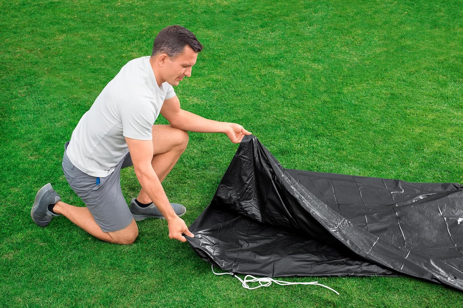 Prelată Bestway din PVC Ø 493 cm, neagră, rotundă