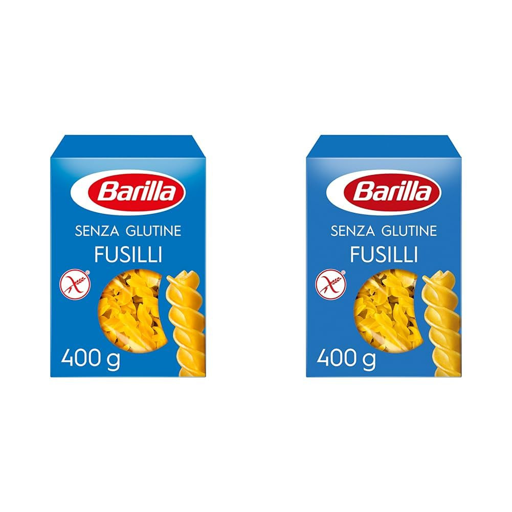 Paste Barilla Fusilli fără gluten, făcute din porumb și orez delicios – perfecte pentru persoanele cu boală celiacă sau intoleranță la gluten 400g