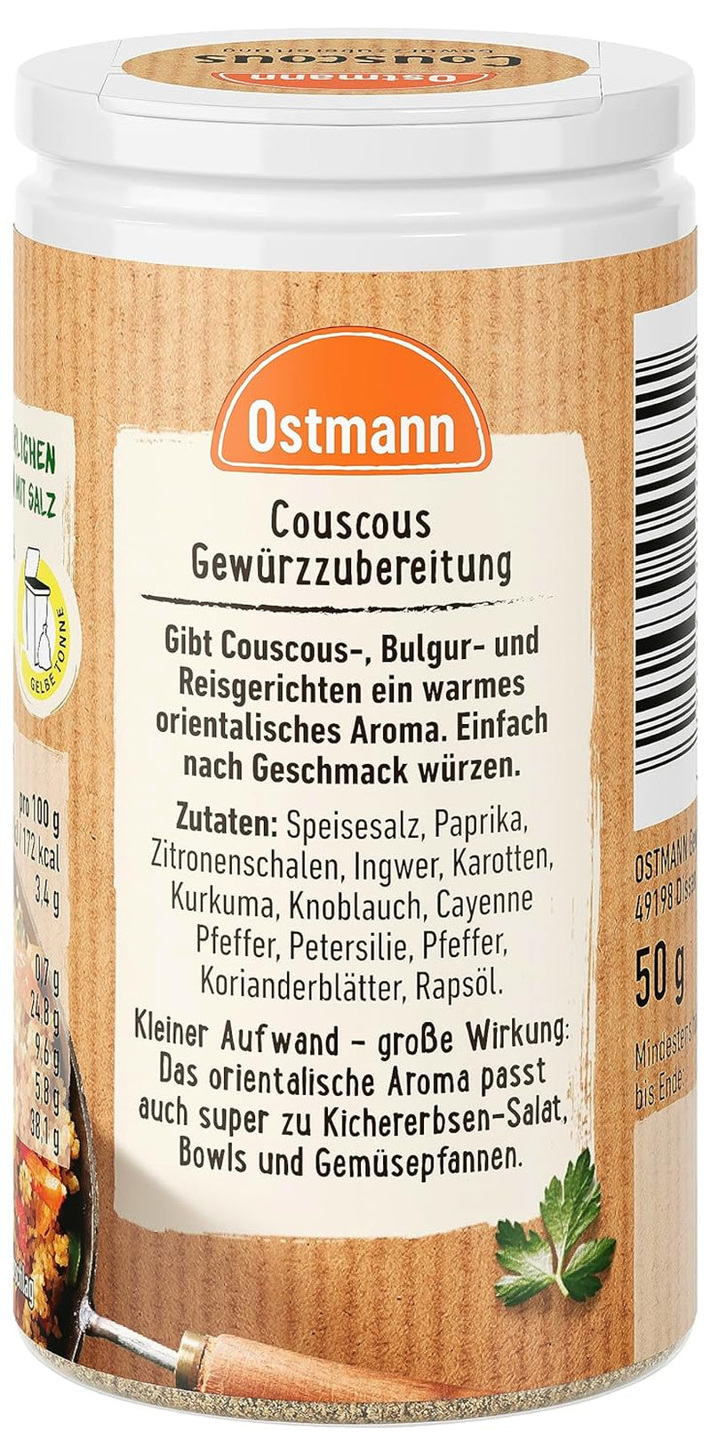 Ostmann Gewürze Couscous Gewürzzubereitung, 50 g (Verpackungsdesign kann abweichen)