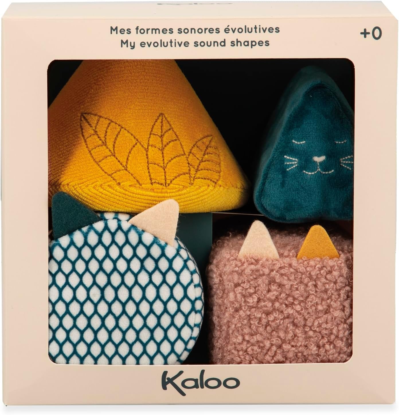KALOO - Stimuli - 4 forme evolutive cu sunete - Produse pentru copii - Joc de stivuire - Abilități de auz și prindere - De la naștere, K227002 Jucarii Bebe Naty Shop