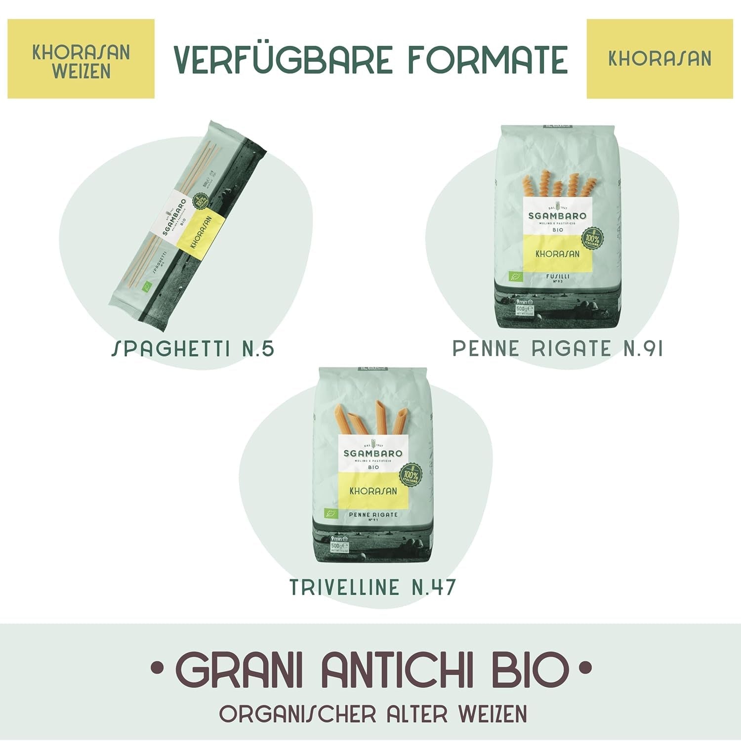 Paste Penne Rigate Organice N.91 - 500g din Grâu Khorasan - Grâu antic, bogat în proteine, cultivat 100% în Italia - Versatile în bucătărie și bogate în nutrienți
