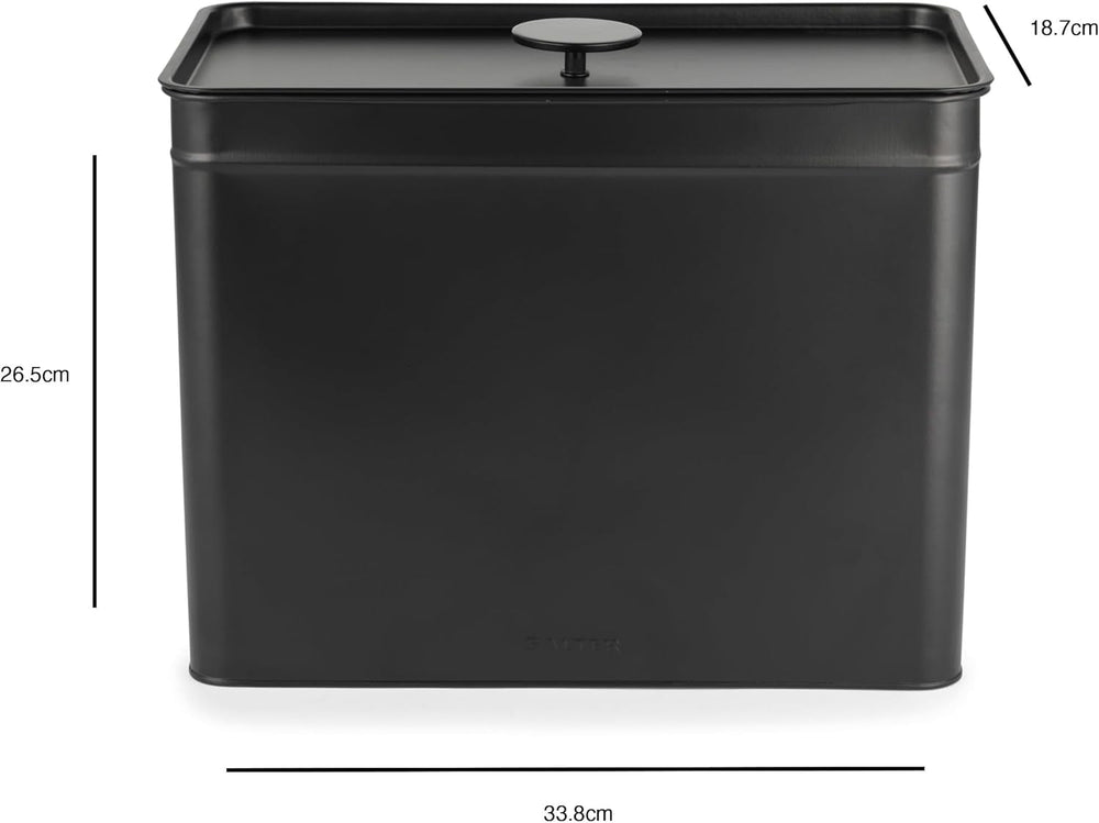 Salter BW12614EU7 Set de cutii de depozitare Kuro - 4 recipiente de bucătărie, pâine/ceai/cafea/zahăr, cutii pătrate de organizare, ușor de curățat, păstrează alimentele proaspete, negru Cutii depozitare alimente Naty Shop